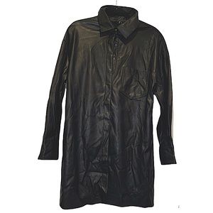 Faux leather  90’s shirt